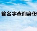 輸名字查詢身份證號碼（脫逃者怎么輸名字）