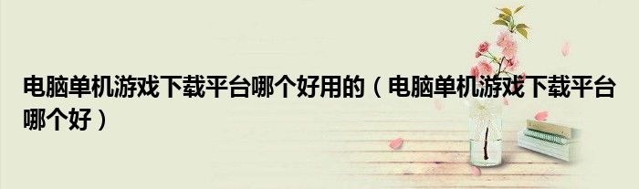 電腦單機游戲下載平臺哪個好用的（電腦單機游戲下載平臺哪個好）