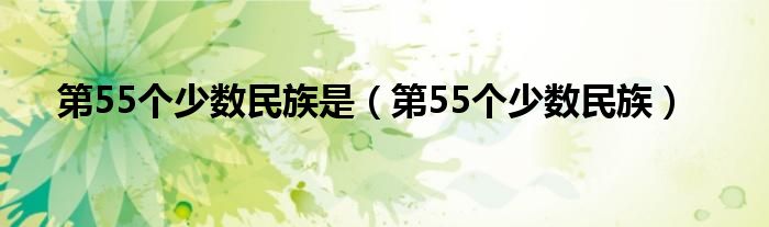 第55個少數(shù)民族是（第55個少數(shù)民族）