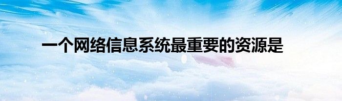 一個(gè)網(wǎng)絡(luò)信息系統(tǒng)最重要的資源是
