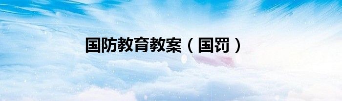 國防教育教案（國罰）