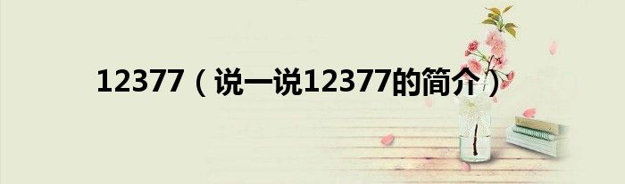 12377（說一說12377的簡介）