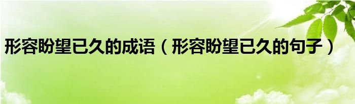 形容盼望已久的成語(yǔ)（形容盼望已久的句子）