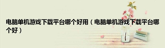 電腦單機(jī)游戲下載平臺(tái)哪個(gè)好用（電腦單機(jī)游戲下載平臺(tái)哪個(gè)好）