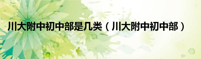 川大附中初中部是幾類（川大附中初中部）