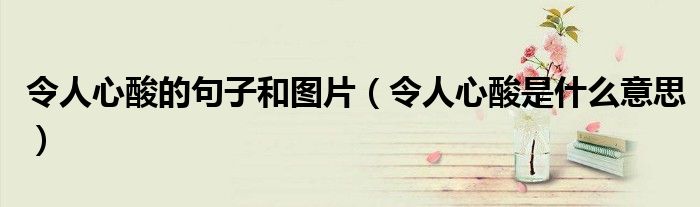 令人心酸的句子和圖片（令人心酸是什么意思）