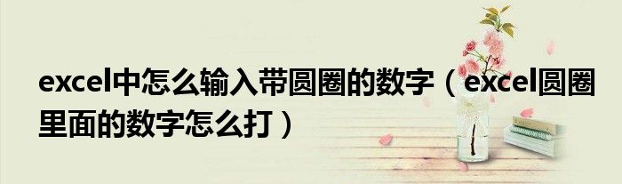 excel中怎么輸入帶圓圈的數(shù)字（excel圓圈里面的數(shù)字怎么打）