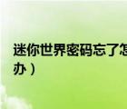迷你世界密碼忘了怎么辦蘋果手機(jī)（迷你世界密碼忘了怎么辦）