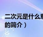二次元是什么意思（說一說二次元是什么意思的簡介）