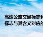 高速公路交通標(biāo)志和標(biāo)線設(shè)置規(guī)范國(guó)標(biāo)（下列高速公路交通標(biāo)志與其含義對(duì)應(yīng)的正確的一項(xiàng)是）