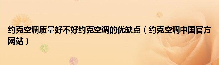 約克空調(diào)質(zhì)量好不好約克空調(diào)的優(yōu)缺點（約克空調(diào)中國官方網(wǎng)站）