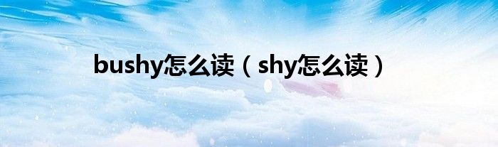 bushy怎么讀（shy怎么讀）