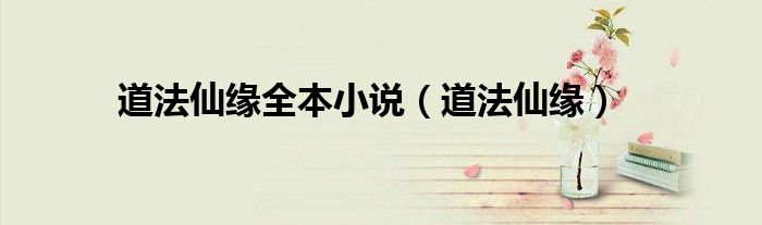 道法仙緣全本小說（道法仙緣）