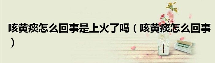 咳黃痰怎么回事是上火了嗎（咳黃痰怎么回事）