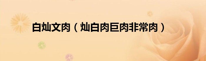 白燦文肉（燦白肉巨肉非常肉）