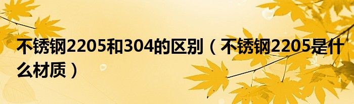 不銹鋼2205和304的區(qū)別（不銹鋼2205是什么材質(zhì)）