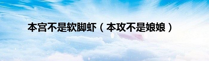 本宮不是軟腳蝦（本攻不是娘娘）