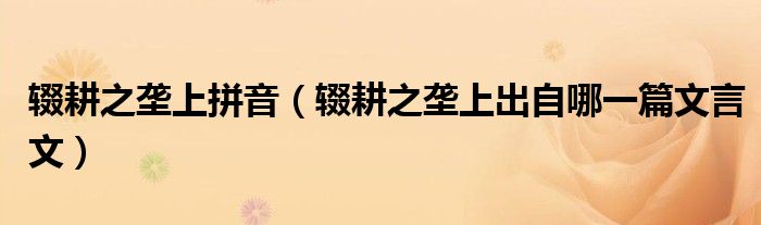 輟耕之壟上拼音（輟耕之壟上出自哪一篇文言文）