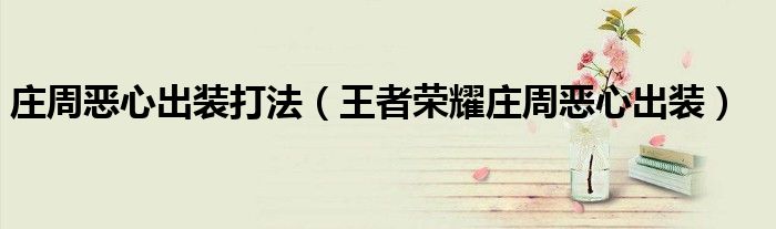 莊周惡心出裝打法（王者榮耀莊周惡心出裝）