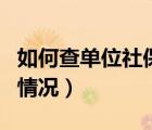 如何查單位社保繳納情況（查詢單位社保繳費(fèi)情況）