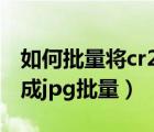 如何批量將cr2格式轉(zhuǎn)換為jpg（cr2怎么轉(zhuǎn)換成jpg批量）