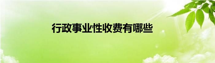 行政事業(yè)性收費(fèi)有哪些
