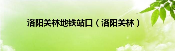 洛陽(yáng)關(guān)林地鐵站口（洛陽(yáng)關(guān)林）