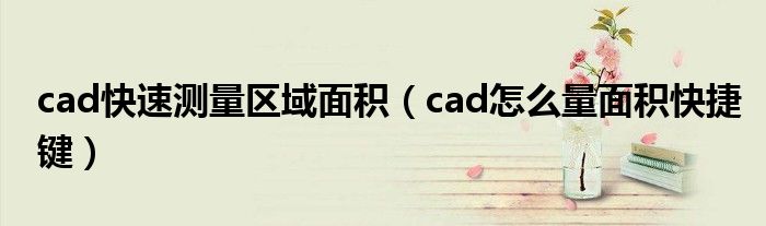 cad快速測量區(qū)域面積（cad怎么量面積快捷鍵）