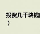 投資幾千塊錢的小生意（1000元投資小生意）