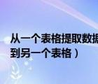從一個(gè)表格提取數(shù)據(jù)到另一個(gè)表格里（從一個(gè)表格提取數(shù)據(jù)到另一個(gè)表格）