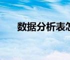 數(shù)據(jù)分析表怎么做（圖表分析怎么做）