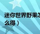 迷你世界野果怎么快速獲得（迷你世界野果怎么得）
