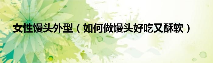 女性饅頭外型（如何做饅頭好吃又酥軟）
