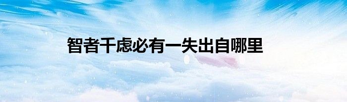 智者千慮必有一失出自哪里