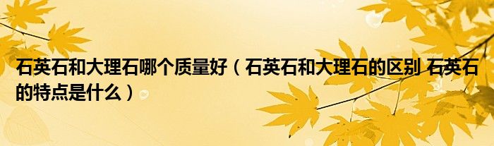 石英石和大理石哪個質(zhì)量好（石英石和大理石的區(qū)別 石英石的特點是什么）