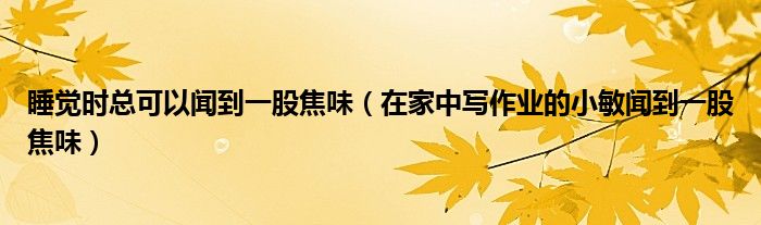 睡覺時總可以聞到一股焦味（在家中寫作業(yè)的小敏聞到一股焦味）