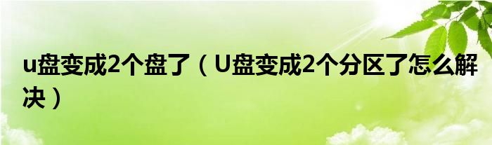 u盤變成2個(gè)盤了（U盤變成2個(gè)分區(qū)了怎么解決）