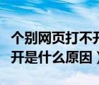 個別網(wǎng)頁打不開是什么原因呢（個別網(wǎng)頁打不開是什么原因）