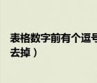 表格數(shù)字前有個逗號怎么去掉（表格中數(shù)字前面的逗號怎么去掉）
