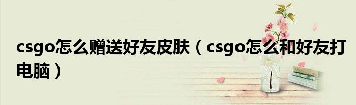 csgo怎么贈送好友皮膚（csgo怎么和好友打電腦）