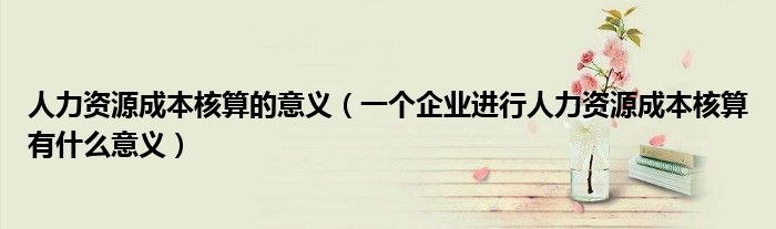 人力資源成本核算的意義（一個企業(yè)進(jìn)行人力資源成本核算有什么意義）