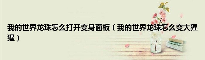 我的世界龍珠怎么打開變身面板（我的世界龍珠怎么變大猩猩）