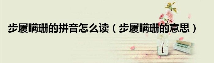 步履瞞珊的拼音怎么讀（步履瞞珊的意思）