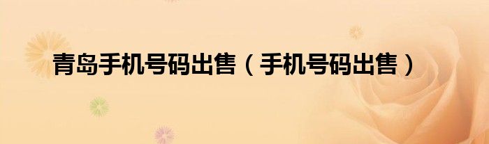 青島手機(jī)號(hào)碼出售（手機(jī)號(hào)碼出售）