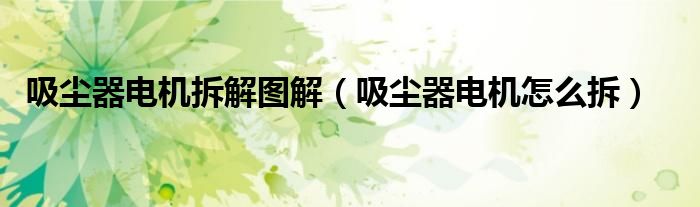 吸塵器電機(jī)拆解圖解（吸塵器電機(jī)怎么拆）
