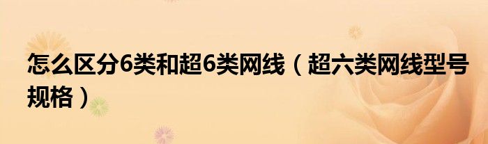 怎么區(qū)分6類和超6類網(wǎng)線（超六類網(wǎng)線型號規(guī)格）
