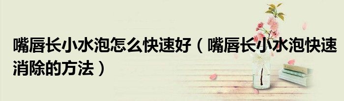 嘴唇長(zhǎng)小水泡怎么快速好（嘴唇長(zhǎng)小水泡快速消除的方法）