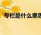 專欄是什么意思（quot 專欄  是什么意思）