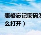 表格忘記密碼怎么打開電腦（表格忘記密碼怎么打開）