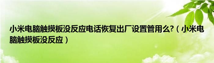 小米電腦觸摸板沒反應電話恢復出廠設置管用么?（小米電腦觸摸板沒反應）